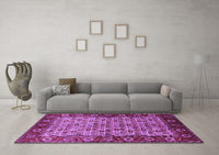 Machine Washable Oriental Purple Industrial Rug, wshurb1154pur