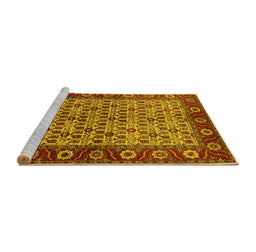 Sideview of Machine Washable Oriental Yellow Industrial Rug, wshurb1154yw
