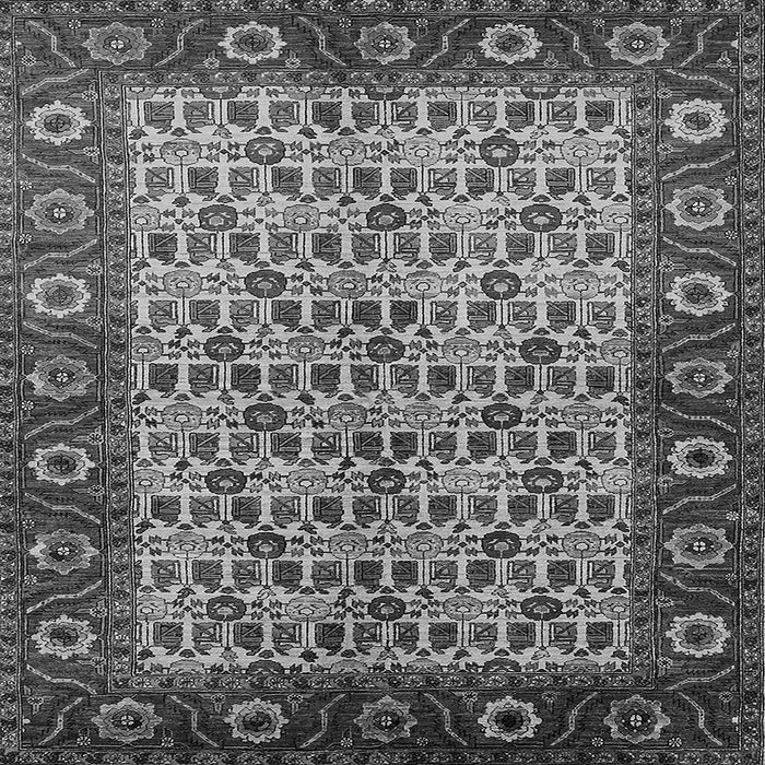 Square Machine Washable Oriental Gray Industrial Rug, wshurb1154gry