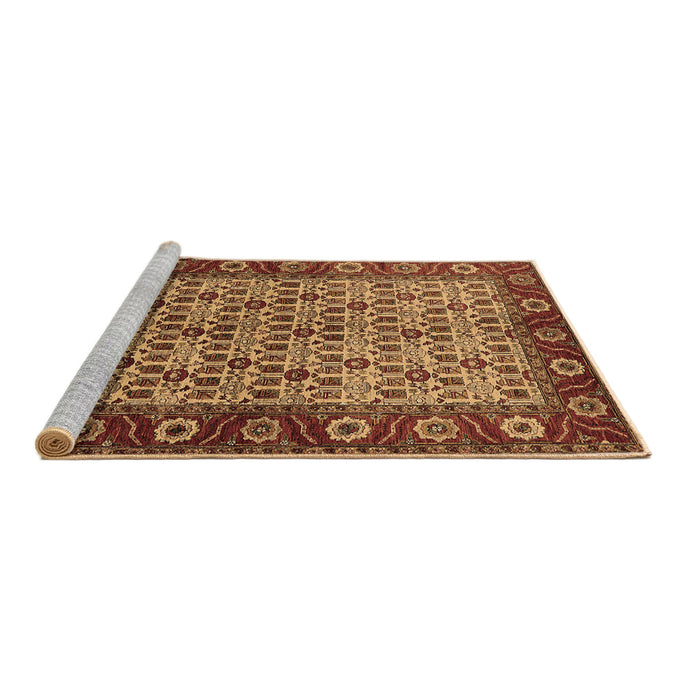 Sideview of Machine Washable Oriental Brown Industrial Rug, wshurb1154brn
