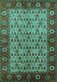 Oriental Turquoise Industrial Rug, urb1154turq