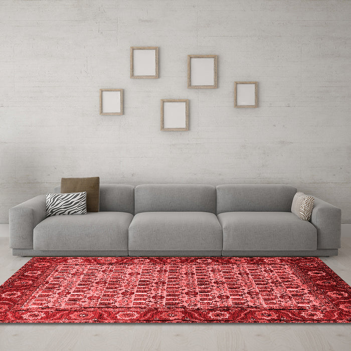 Industrial Red Washable Rugs