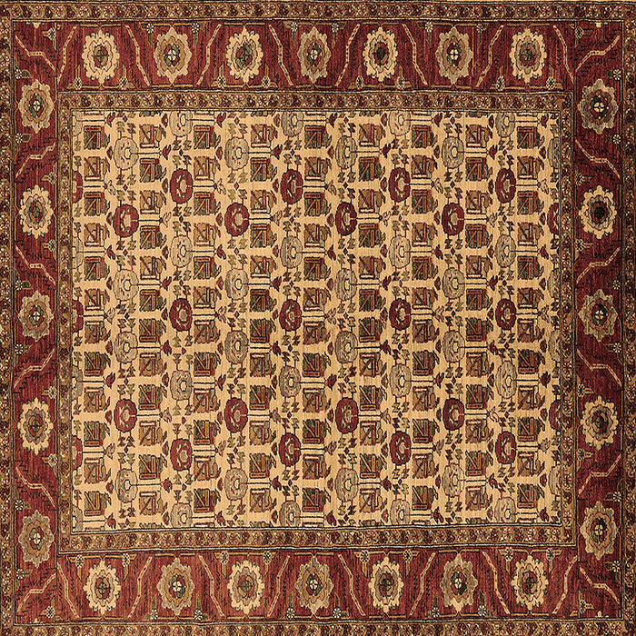 Square Machine Washable Oriental Brown Industrial Rug, wshurb1154brn