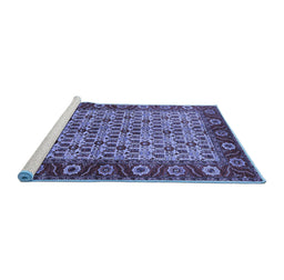 Sideview of Machine Washable Oriental Blue Industrial Rug, wshurb1154blu