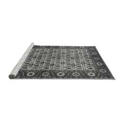 Sideview of Machine Washable Oriental Gray Industrial Rug, wshurb1154gry