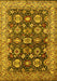 Machine Washable Oriental Yellow Industrial Rug, wshurb1155yw