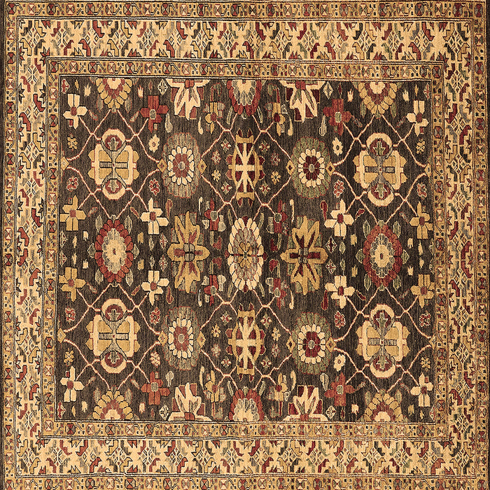 Square Machine Washable Oriental Brown Industrial Rug, wshurb1155brn