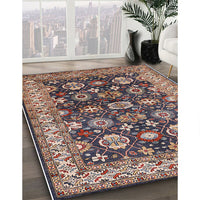 Mid-Century Modern Maroon Purple Oriental Rug, urb1155