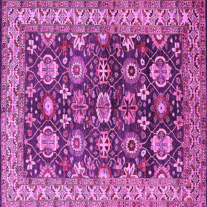 Square Machine Washable Oriental Pink Industrial Rug, wshurb1155pnk