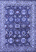 Machine Washable Oriental Blue Industrial Rug, wshurb1155blu