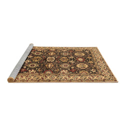Sideview of Machine Washable Oriental Brown Industrial Rug, wshurb1155brn
