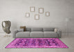 Machine Washable Oriental Pink Industrial Rug in a Living Room, wshurb1155pnk