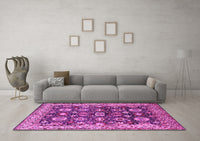 Machine Washable Oriental Pink Industrial Rug, wshurb1155pnk