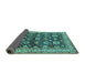 Sideview of Oriental Turquoise Industrial Rug, urb1155turq