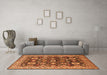 Machine Washable Oriental Orange Industrial Area Rugs in a Living Room, wshurb1155org
