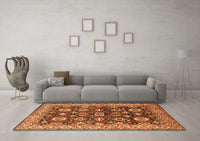 Machine Washable Oriental Orange Industrial Rug, wshurb1155org