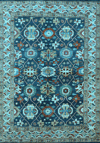 Oriental Light Blue Industrial Rug, urb1155lblu