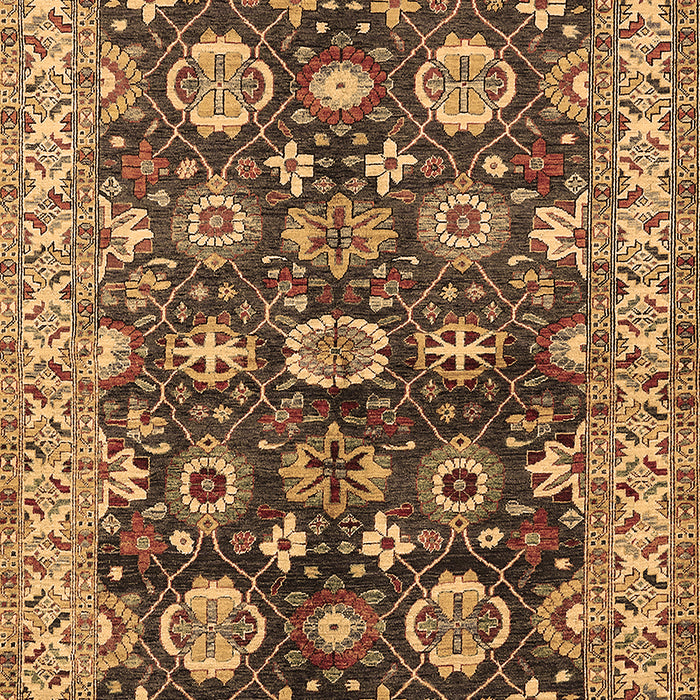 Machine Washable Oriental Brown Industrial Rug, wshurb1155brn