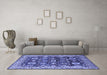 Machine Washable Oriental Blue Industrial Rug in a Living Room, wshurb1155blu