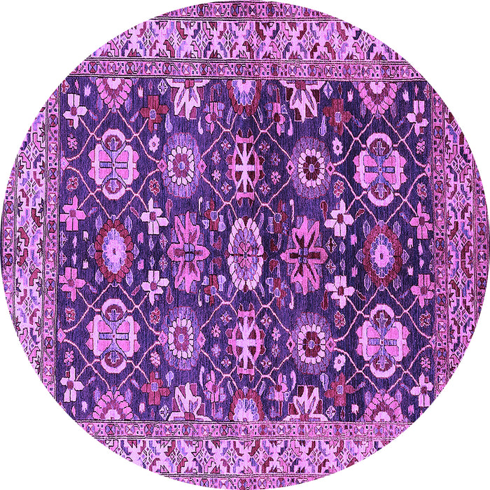 Round Machine Washable Oriental Purple Industrial Area Rugs, wshurb1155pur