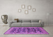 Machine Washable Oriental Purple Industrial Area Rugs in a Living Room, wshurb1155pur
