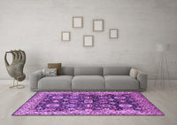 Machine Washable Oriental Purple Industrial Rug, wshurb1155pur