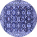 Round Oriental Blue Industrial Rug, urb1155blu