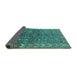 Sideview of Oriental Turquoise Industrial Rug, urb1156turq