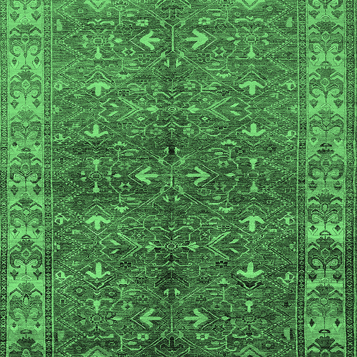 Machine Washable Oriental Emerald Green Industrial Area Rugs, wshurb1156emgrn
