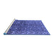 Sideview of Machine Washable Oriental Blue Industrial Rug, wshurb1156blu