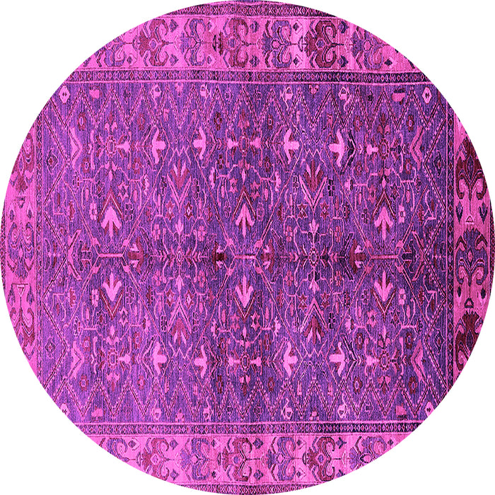 Round Oriental Pink Industrial Rug, urb1156pnk