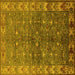 Square Oriental Yellow Industrial Rug, urb1156yw