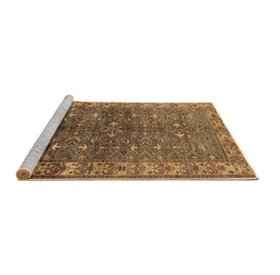 Sideview of Machine Washable Oriental Brown Industrial Rug, wshurb1156brn