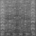 Square Machine Washable Oriental Gray Industrial Rug, wshurb1156gry