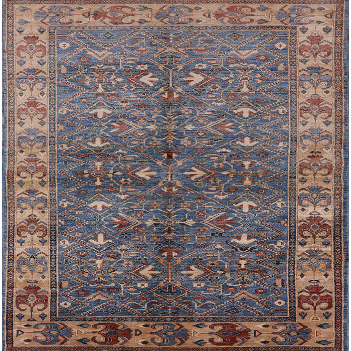 Square Mid-Century Modern Purple Oriental Rug, urb1156