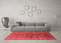 Machine Washable Oriental Red Industrial Rug, wshurb1156red