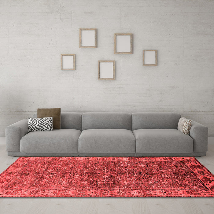 Industrial Red Washable Rugs
