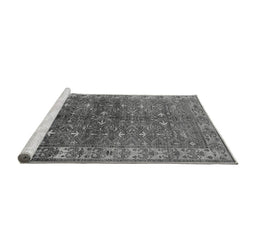 Sideview of Machine Washable Oriental Gray Industrial Rug, wshurb1156gry