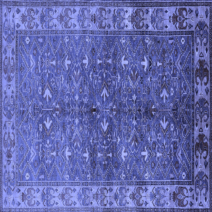Square Oriental Blue Industrial Rug, urb1156blu