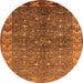 Round Oriental Orange Industrial Rug, urb1156org