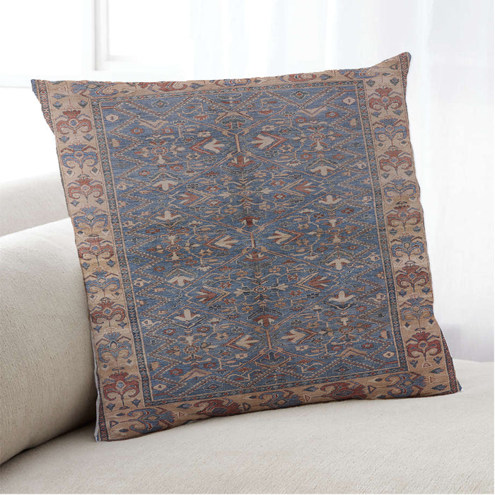 Lifestyle Image of Mid-Century Modern Urban Square Purple Throw Pillow, 18 inch by 18 inch, pwurb1156