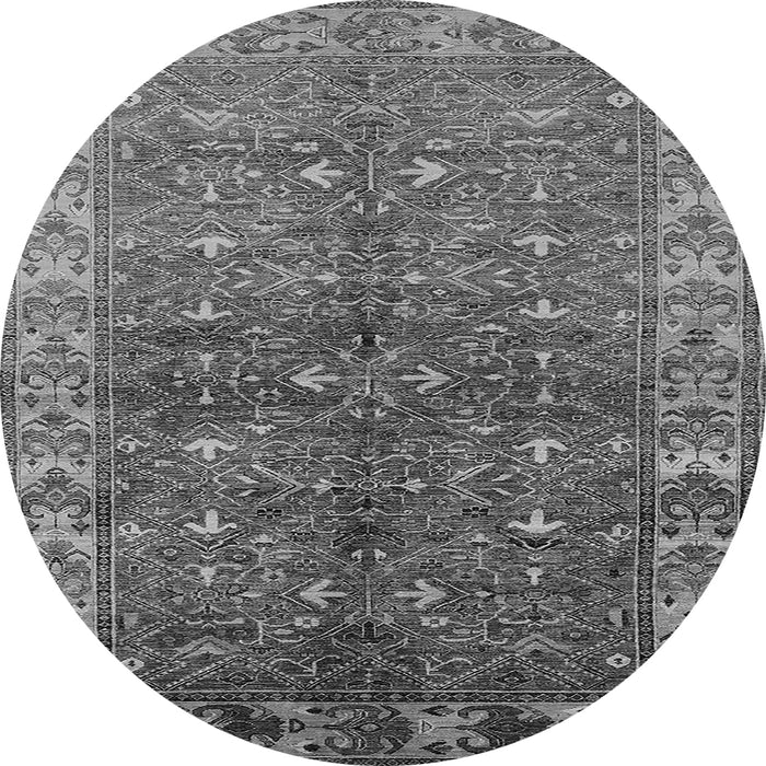 Round Oriental Gray Industrial Rug, urb1156gry
