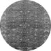 Round Oriental Gray Industrial Rug, urb1156gry