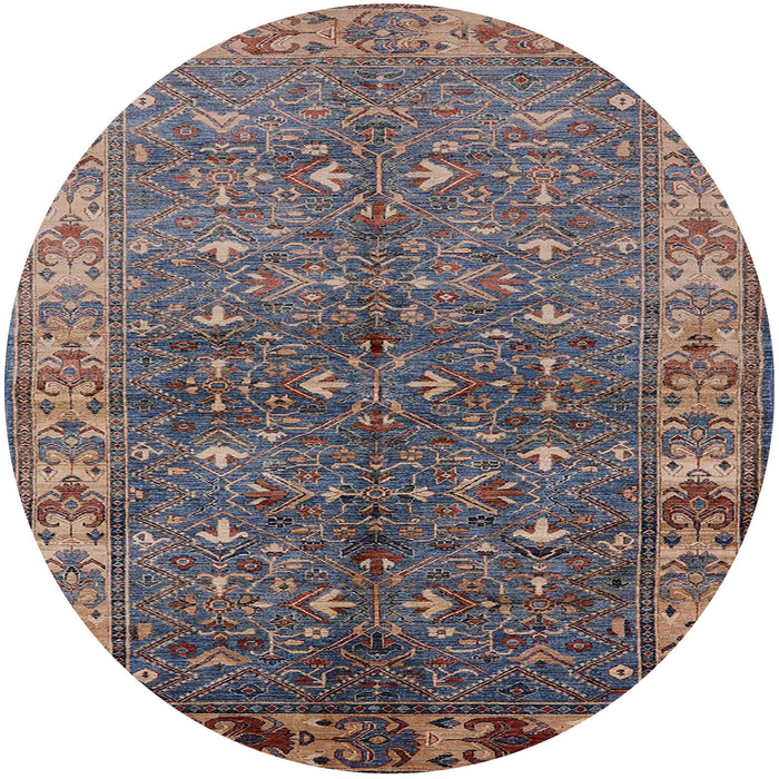 Round Machine Washable Industrial Modern Purple Rug, wshurb1156