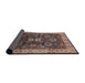 Sideview of Mid-Century Modern Camel Brown Oriental Rug, urb1157