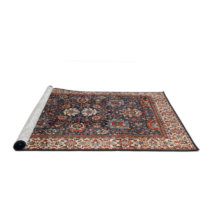 Sideview of Machine Washable Industrial Modern Camel Brown Rug, wshurb1157