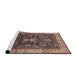 Sideview of Machine Washable Industrial Modern Camel Brown Rug, wshurb1157
