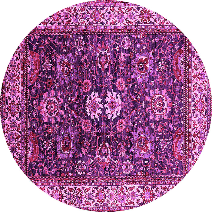 Round Oriental Pink Industrial Rug, urb1157pnk