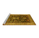 Sideview of Machine Washable Oriental Yellow Industrial Rug, wshurb1157yw