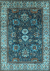 Oriental Light Blue Industrial Rug, urb1157lblu